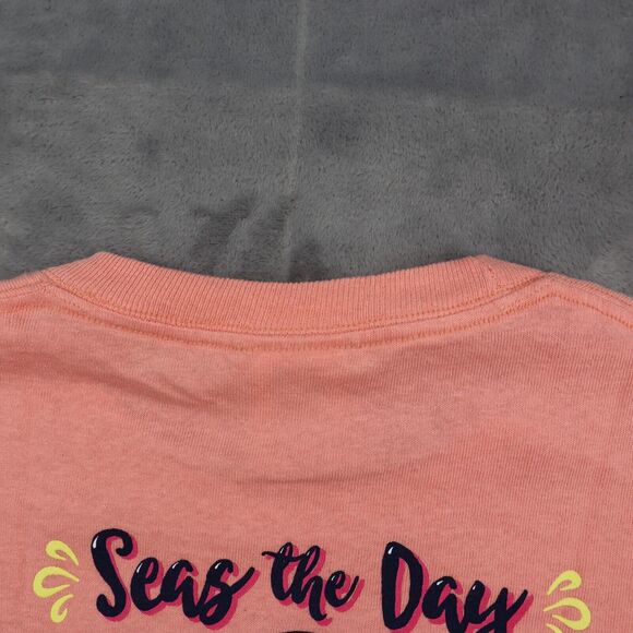 Simply Southern Shirt Womens Small Peach Seas The Day Beach Long Sleeve Fish Tee - Picture 14 of 16